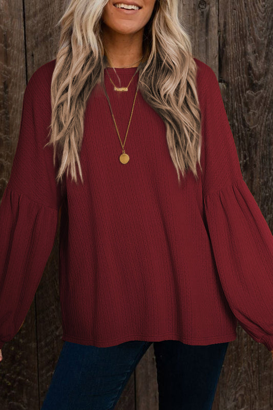 Ruby Red Long Sleeve Top