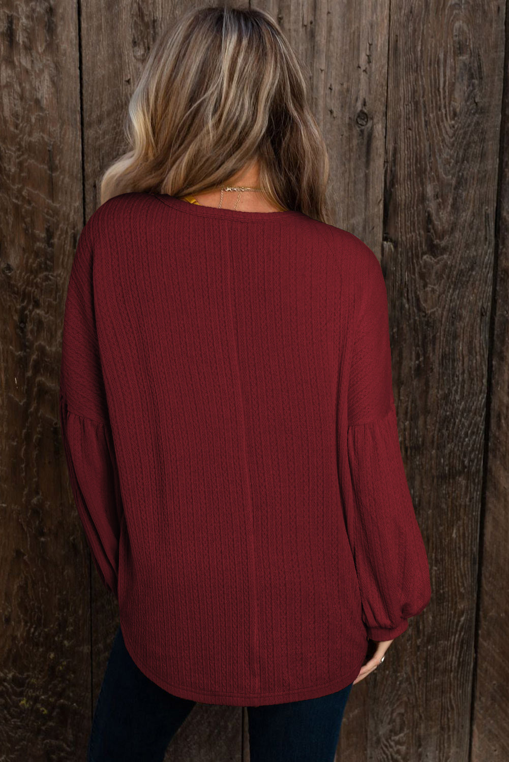 Ruby Red Long Sleeve Top