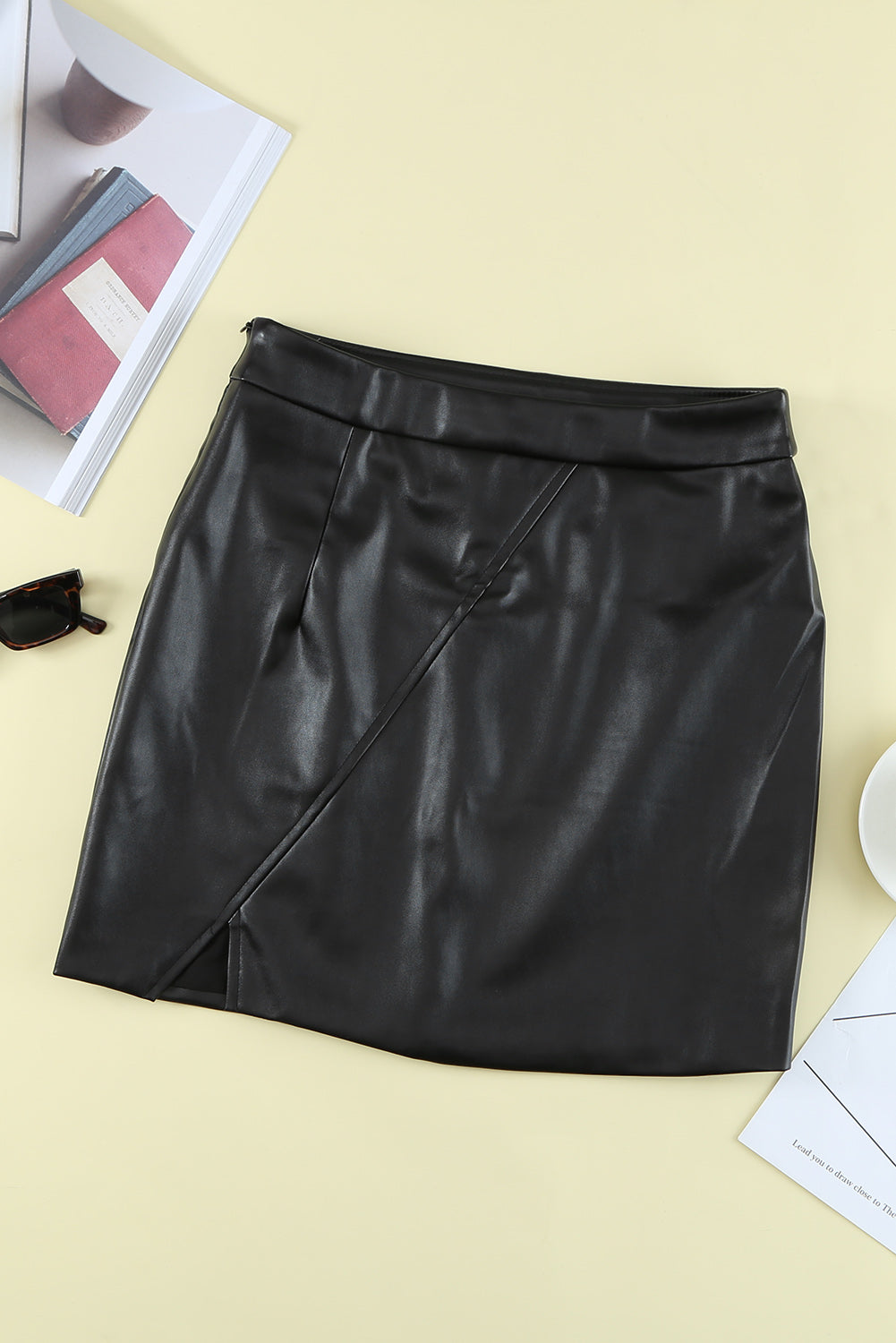 Black Faux Mini Skort