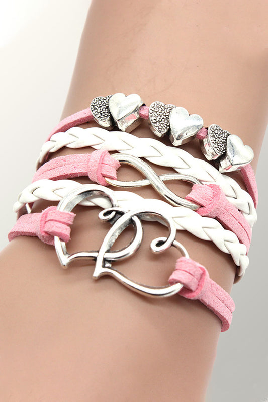 Pulsera a capas con corazón trenzado