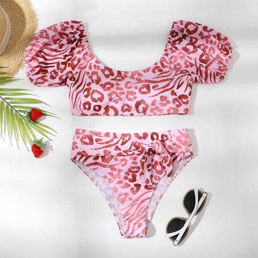 Pink Leopard Two-Piece Swimsuit